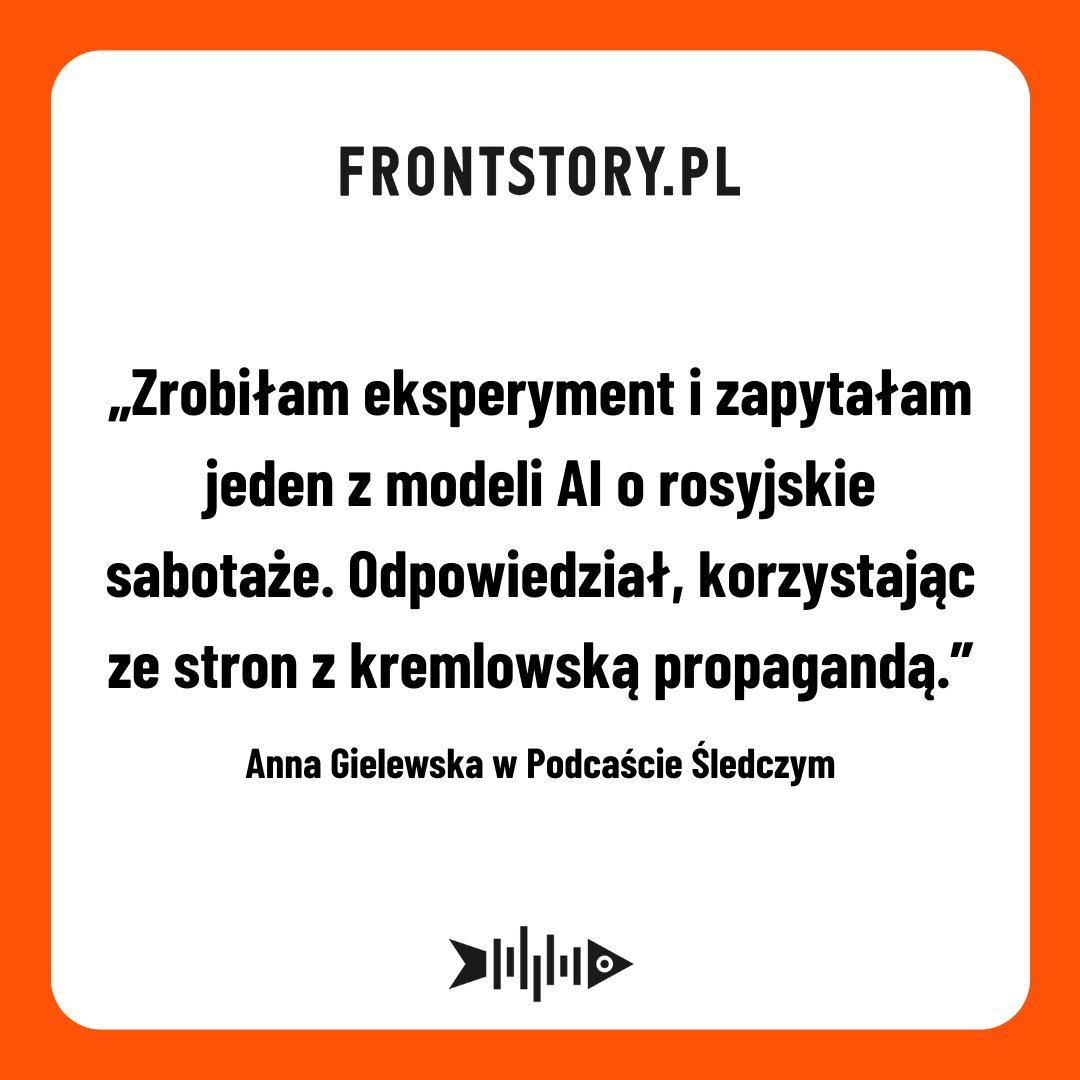 🎙️Więcej o tym, jak Rosja próbuje nasycać swoim przekazem duże modele językowe, takie jak ChatGPT, usłyszycie w najnowszym odcinku Podcastu Śledczego. Zaobserwujcie nas w Waszych ulubionych aplikacjach podcastowych lub na YouTubie!
frontstory.pl/wybory-bezpiec…