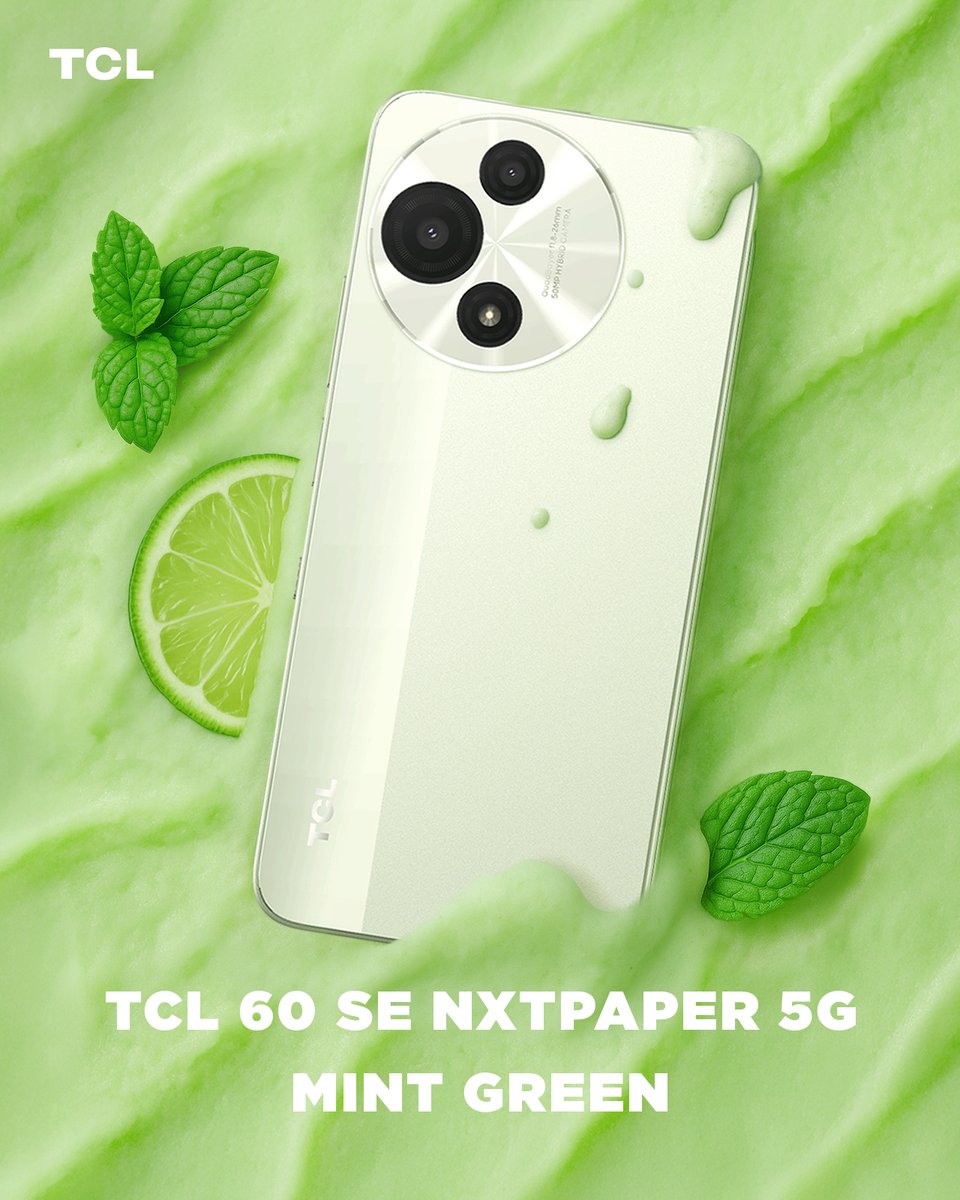 ☀️ Need a Summer refresh?

The TCL 60 SE NXTPAPER 5G brings a smooth sorbet to your fingertips with its cool Mint Green color and sunray finish 🌅

👀 See the difference with Anti-Glare &amp; Low Blue Light
🧠 Think and focus instantly with just a switch of the NXTPAPER Key
👇 Feel