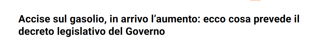 elbarahoui's tweet image. Oggi il #GovernoMeloni AUMENTA le #Accise sul Gasolio, generando una vera e propria mazzata che si tradurrà in aumenti generalizzati di TUTTE LE MERCI trasportate da mezzi a gasolio.
Sono proprio le accise che in Campagna elettorale aveeva poromesso di ABOLIRE ed invece AUMENTANO