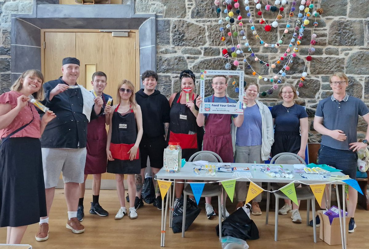 Lots of happy faces from our volunteers for national smile month at Cafe Solace Irvine, big thanks to Sharon &amp; Helen from the Oral Health Improvement Team for their continued support 😁♥️