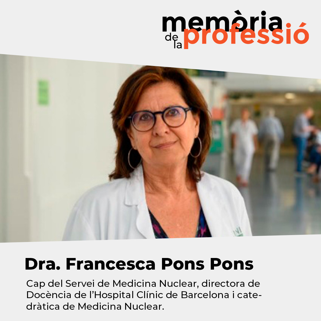 🔴 Dra. Francesca Pons Pons, cap del Servei de Medicina Nuclear i directora de Docència de l’Hospital Clínic de Barcelona, catedràtica de Medicina Nuclear i delegada del rector per a institucions sanitàries de la UB.

👉ja.cat/Gspt0

#MemòriaDeLaProfessió