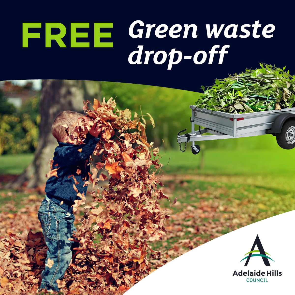 The last FREE green waste drop-off for Autumn is on again this weekend! 🍂 Saturday 17th and Sunday 18th May at the Heathfield, Woodside and Gumeracha Depots between 9 am and 4 pm. Find out more 👉 ahc.sa.gov.au/greenwaste