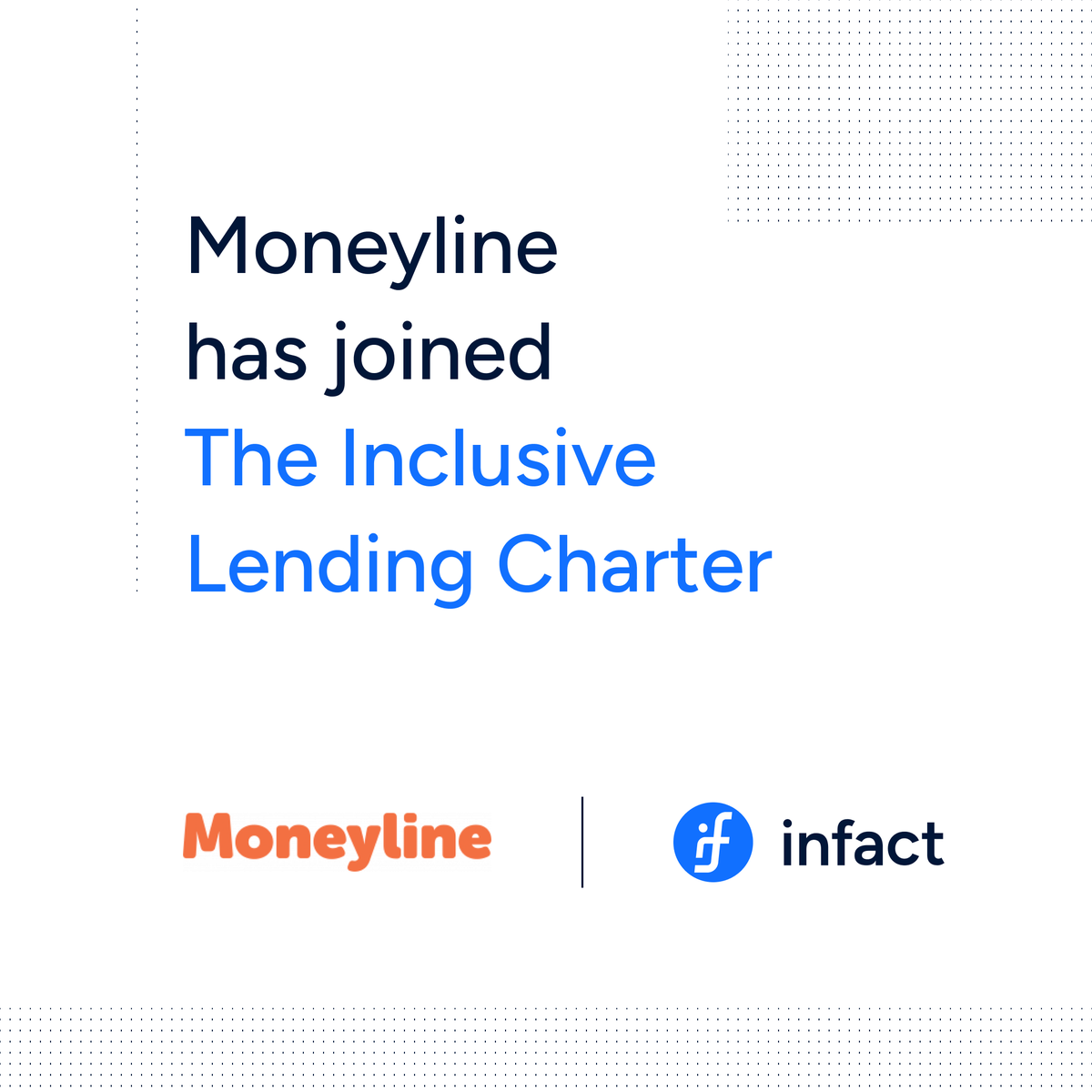 moneyline_uk's tweet photo. We’re proud to be working with #Infact as part of The Inclusive Lending Charter. By using real-time credit data, we can make better lending decisions and help more people who are often left out by mainstream credit. #InclusiveLending #FinancialInclusion #Partnership https://t.co/yR1RknVQcX