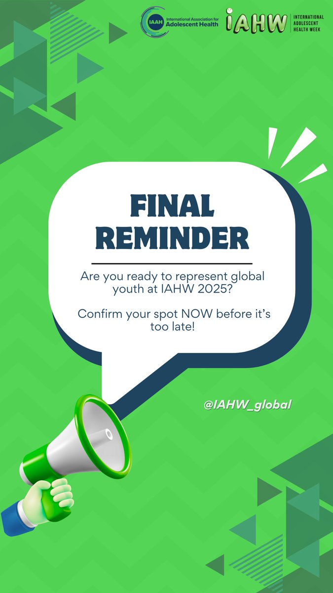IAHW_IAAH's tweet image. We’re so excited to have you as a Youth Ambassador for #IAHW2025 💚
But don’t forget to confirm your role by Friday, 16 May at 23:59 GMT+2!
No form = your spot goes to the waiting list.
Check your email to submit! ✉️
#IAHW2025 #Youth #Ambassador