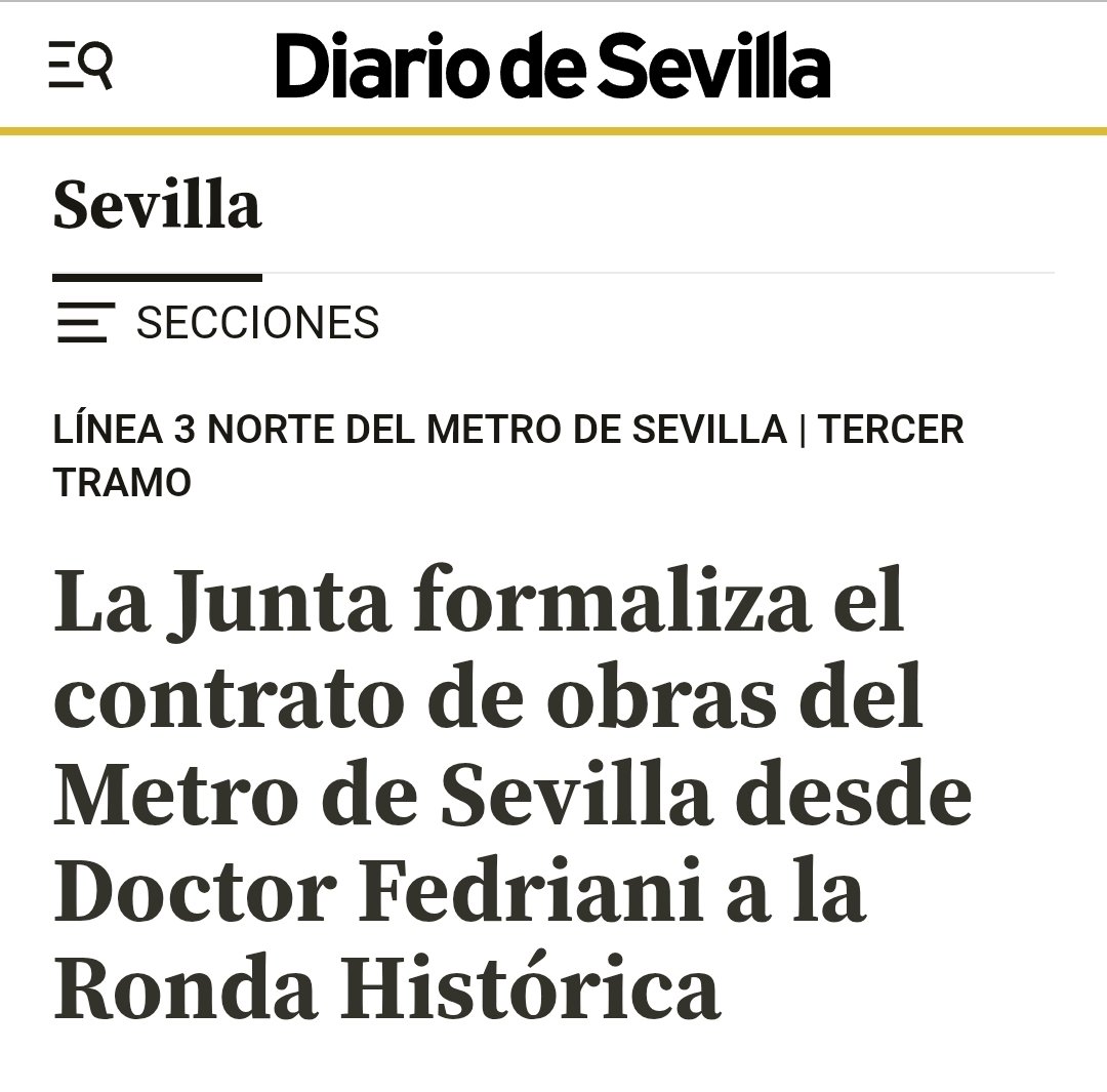 🚇INICIO DE OBRAS EN EL SUBTRAMO 3 🚇

👉El 6 de mayo se firmó el contrato de obras del metro en Dr. Fedriani, desde San Lázaro hasta la Ronda.

 ✔️ También firmados los contratos de Dirección de obra y Seguridad y Salud.

👍Se espera que las obras comiencen antes del 6 de junio.