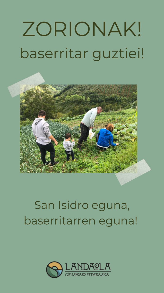 ZORIONAK! baserritar guztiei San Isidro egunean. #landaeremuasustatuz