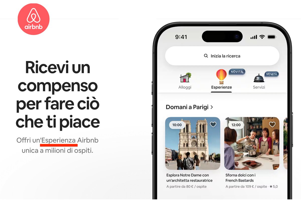 rinoscoppio's tweet photo. AIR BNB ANNUNCIA 3 IMPORTANTI NOVITA' PER TURISTI E GESTORI DI IMMOBILI IN AFFITTO BREVE:

- Servizi

- Esperienze

- Nuova App

Ecco i dettagli: https://t.co/5Hop9QJUn9 https://t.co/j93RQUofDw