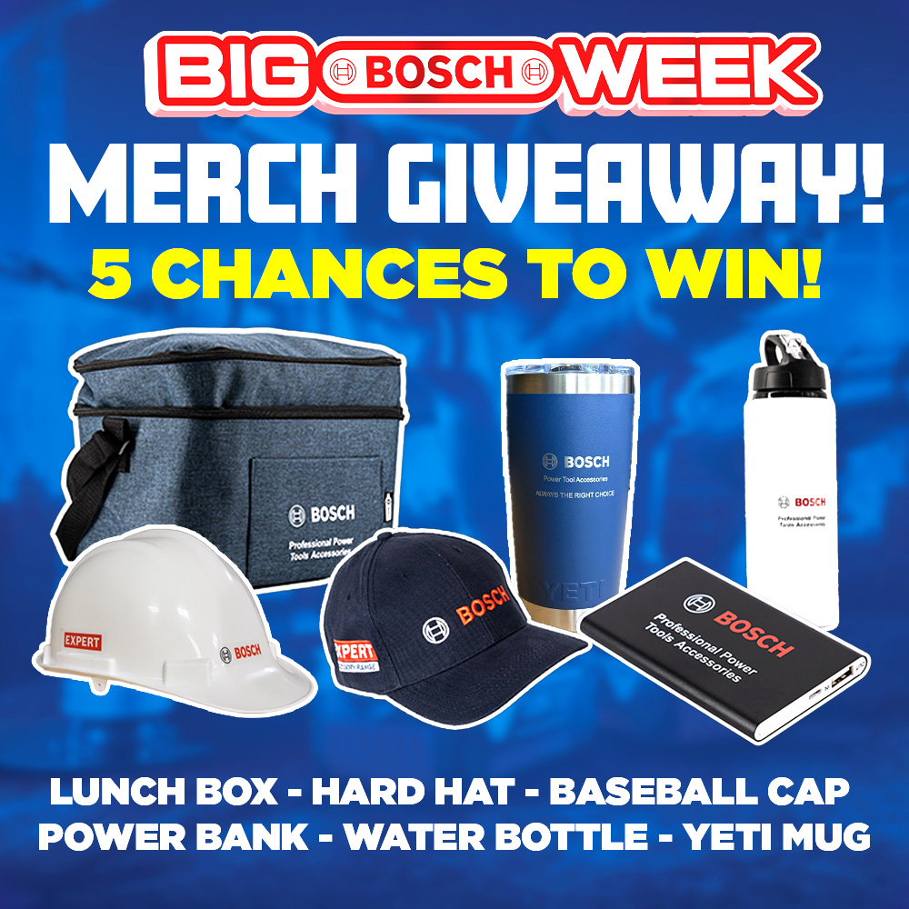 GIVEAWAY TIME - Win this BOSCH Merch Bundle!
5 WINNERS!  
To Enter:  Follow ITS &amp; like this post!  Tag a mate in the replies! (1 tag = 1 Entry)  RT This Tweet  
UK Entrants ONLY! 
The winner will be announced on Wednesday 21st!  #giveaway #bosch #boschtools #merch #FREE #ITSTools
