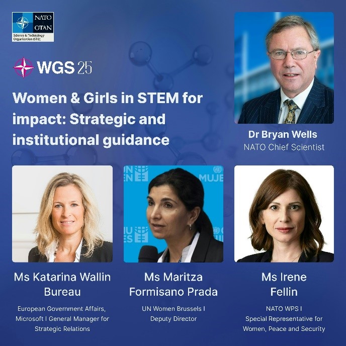 Join us for an inspiring panel discussion led by NATO Chief Scientist during the #WGS25 Finale. Gain insights on NATO, United Nations and Microsoft’s institutional approach to empowering STEM professionals! 

💻 Attend online → bit.ly/4lM2RdZ 

#WomenInSTEM #NATO