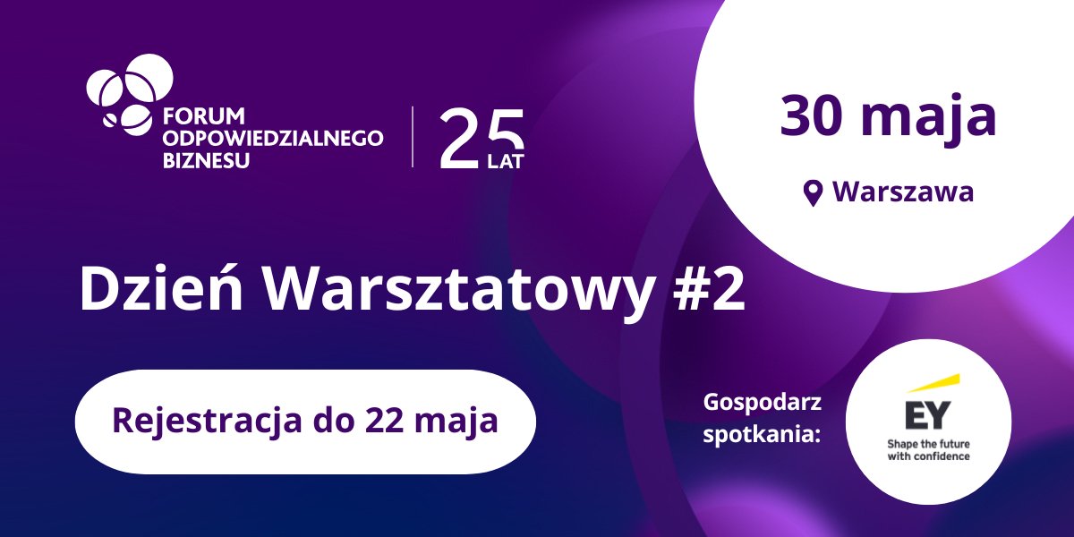 Forum Odpowiedzialnego Biznesu (@fob_poland) on Twitter photo Wraz z <a href="/EY_Poland/">EY Polska</a> zapraszamy firmy partnerskie FOB na Drugi Dzień Warsztatowy jubileuszu #25latFOB “Zarządzanie ESG w dobie niepewności”💡
Rejestracja trwa do 22 maja. Link do zapisów dostępny jest w Strefie Partnerów FOB: partnerzy.odpowiedzialnybiznes.pl/2025-05-30-zar…
#omnibus #esg #sustainability Wraz z <a href="/EY_Poland/">EY Polska</a> zapraszamy firmy partnerskie FOB na Drugi Dzień Warsztatowy jubileuszu #25latFOB “Zarządzanie ESG w dobie niepewności”💡
Rejestracja trwa do 22 maja. Link do zapisów dostępny jest w Strefie Partnerów FOB: partnerzy.odpowiedzialnybiznes.pl/2025-05-30-zar…
#omnibus #esg #sustainability