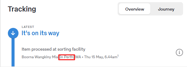 ScottPitchers's tweet photo. Not sure why Australia post has to put (in Perth) there for. I'm sure everyone can read our national language by now. Get better Aussie Post. https://t.co/tPqM5WjFr2