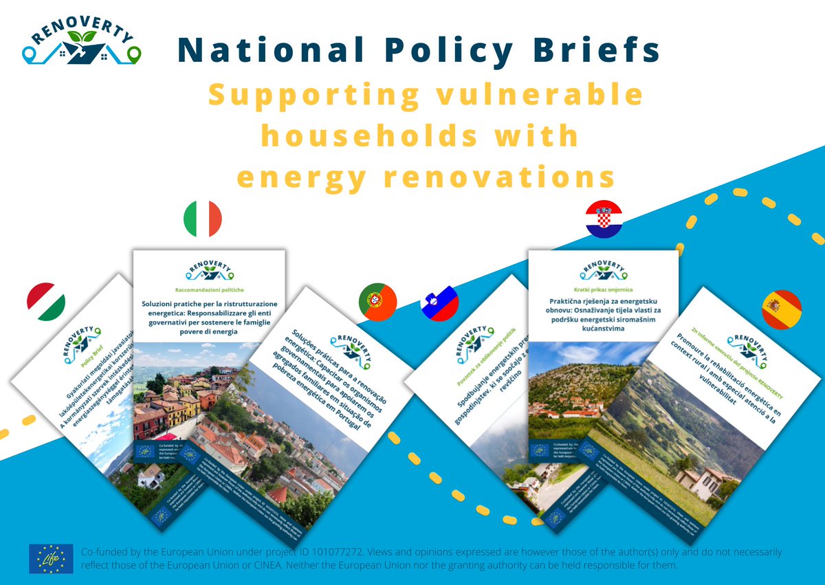 RENOVERTYLife's tweet image. 📢 New #policy briefs alert ‼️
🇪🇺Covering 7 countries accross the EU, the briefs give key recommendations for energy #renovations in #rural areas, focusing on vulnerable households and tailored to each country's specifics.
➡️Dive into the insights: ieecp.org/2025/03/21/7-n…