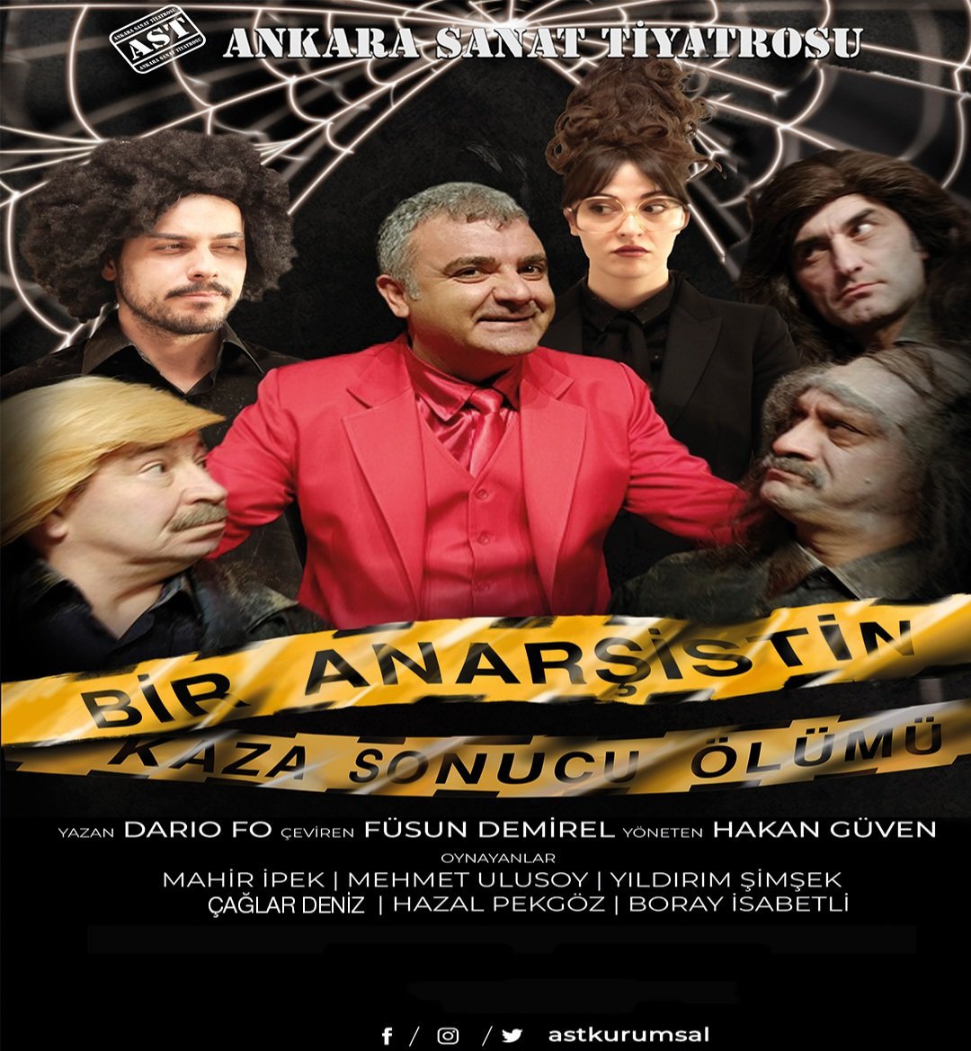 Ankara Sanat Tiyatrosu (@astkurumsal) on Twitter photo Beş sezondur izleyicisi ile buluşmaya devam eden ve gerçek olaylardan esinlenerek kaleme alınan karakomedi türündeki "Bir Anarşistin Kaza Sonucu Ölümü"
16 Mayıs Cuma 20.00
21 Haziran Cumartesi 20.00 AST Bilkent Sahne'de...
🎟 <a href="/biletinial/">Biletinial</a> / <a href="/bubiletcomtr/">Bubilet</a> veya Gişe
<a href="/ipekmahir/">Mahir İpek</a> Beş sezondur izleyicisi ile buluşmaya devam eden ve gerçek olaylardan esinlenerek kaleme alınan karakomedi türündeki "Bir Anarşistin Kaza Sonucu Ölümü"
16 Mayıs Cuma 20.00
21 Haziran Cumartesi 20.00 AST Bilkent Sahne'de...
🎟 <a href="/biletinial/">Biletinial</a> / <a href="/bubiletcomtr/">Bubilet</a> veya Gişe
<a href="/ipekmahir/">Mahir İpek</a>