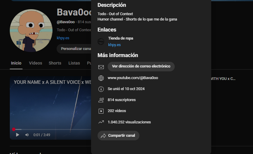 Bava0oo's tweet photo. Momento especial, llegamos a 1.000.000 de visitas en el canal!!! y superamos los 800 subs.
Momento muy feliz, seguiré actualizando y esto solo acaba de empezar.
Objetivo para final de año: Llegar a los 100k subs y conseguir la placa https://t.co/SnXD7Q37ZI