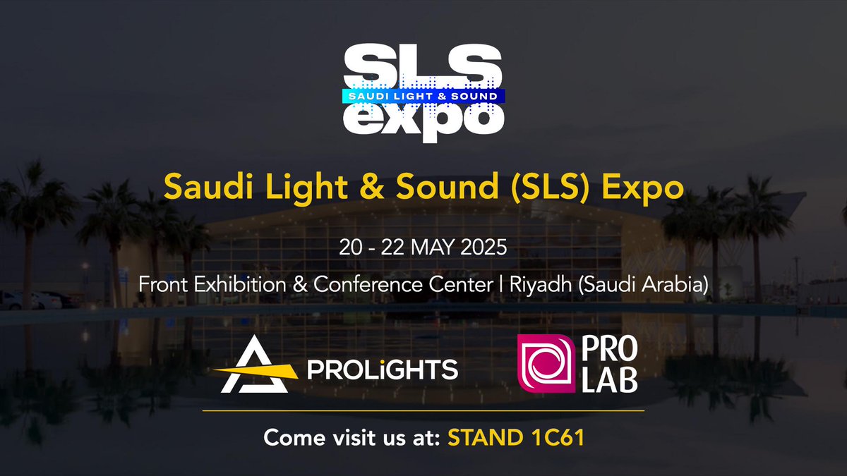🚀 #PROLIGHTS is heading to #SLSExpo in Riyadh with PRO LAB! Join us at Stand 1C61 for new product launches, live demos and a fully immersive Black Box experience!

📅 20–22 May 2025 | 📍 Front Exhibition &amp; Conference Center