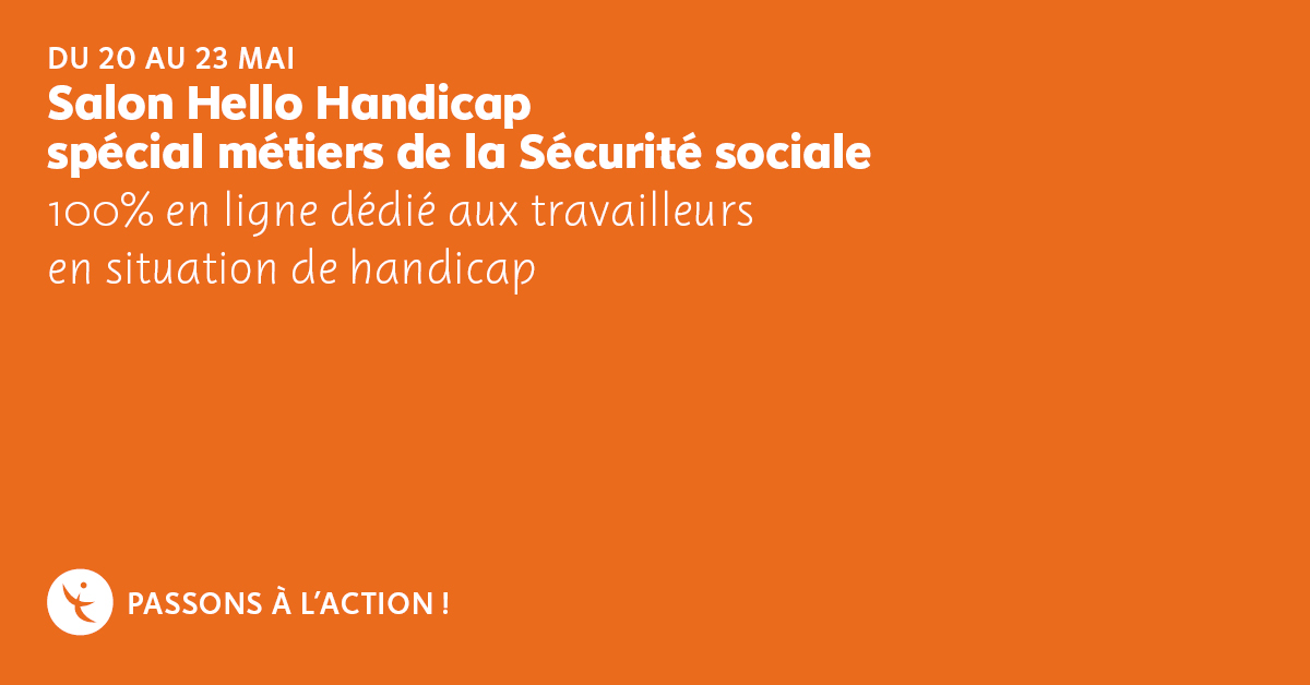 #Hellohandicap Rendez-vous du 20 au 23 mai pour participer au salon virtuel pour découvrir les métiers de La Sécurité Sociale et y postuler en ligne : lasecurecrute.hello-handicap.fr/home