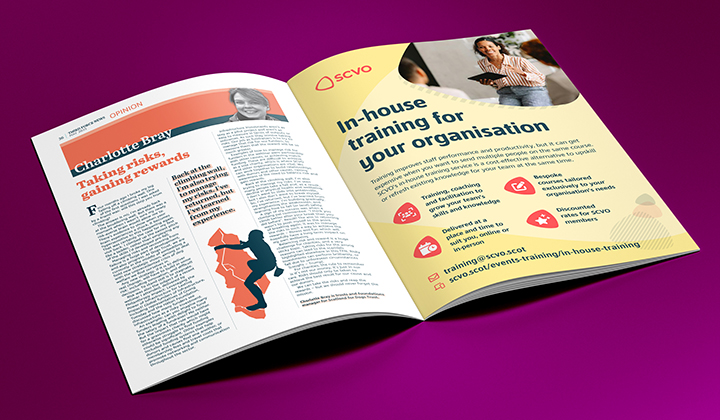 TFN is <a href="/scvotweet/">SCVO</a>'s magazine for the #VoluntarySector 

On this month’s opinion pages, <a href="/Charlotte_Bray/">Charlotte Thiboutot (nee Bray)</a>: from rock-climbing to #fundraising, “Balancing risk and reward is a huge challenge, and a very sticky topic.” 

Available for all to read and share at: okt.to/4tJN6b