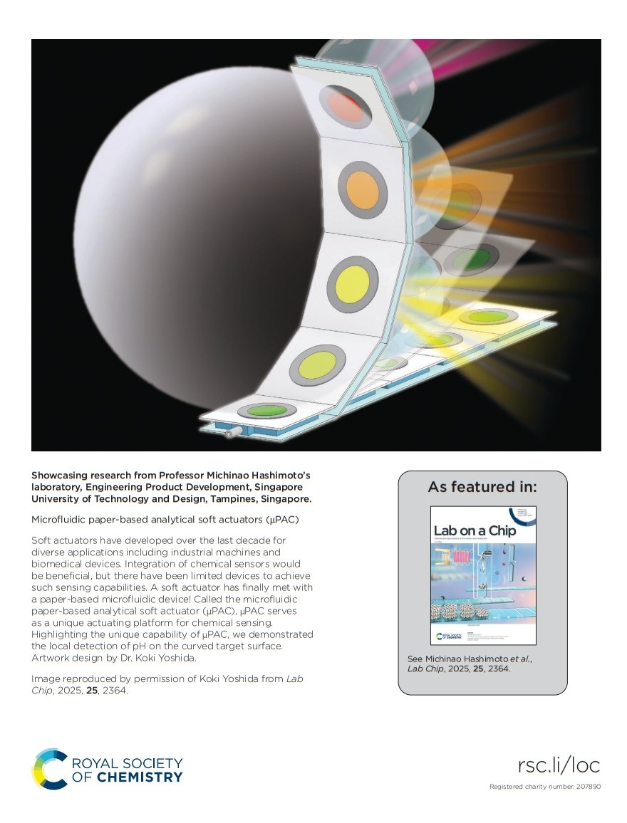 Lab on a Chip (@labonachip) on Twitter photo On the inside back cover of issue 10 of <a href="/LabonaChip/">Lab on a Chip</a>
Microfluidic paper-based analytical soft actuators (μPAC)
Michinao Hashimoto (<a href="/michinaoh/">Michinao Hashimoto</a>) et al
pubs.rsc.org/en/content/art…
<a href="/sciencetokyo_en/">Science Tokyo (Institute of Science Tokyo)</a> <a href="/sutdsg/">SUTD Singapore</a> On the inside back cover of issue 10 of <a href="/LabonaChip/">Lab on a Chip</a>
Microfluidic paper-based analytical soft actuators (μPAC)
Michinao Hashimoto (<a href="/michinaoh/">Michinao Hashimoto</a>) et al
pubs.rsc.org/en/content/art…
<a href="/sciencetokyo_en/">Science Tokyo (Institute of Science Tokyo)</a> <a href="/sutdsg/">SUTD Singapore</a>