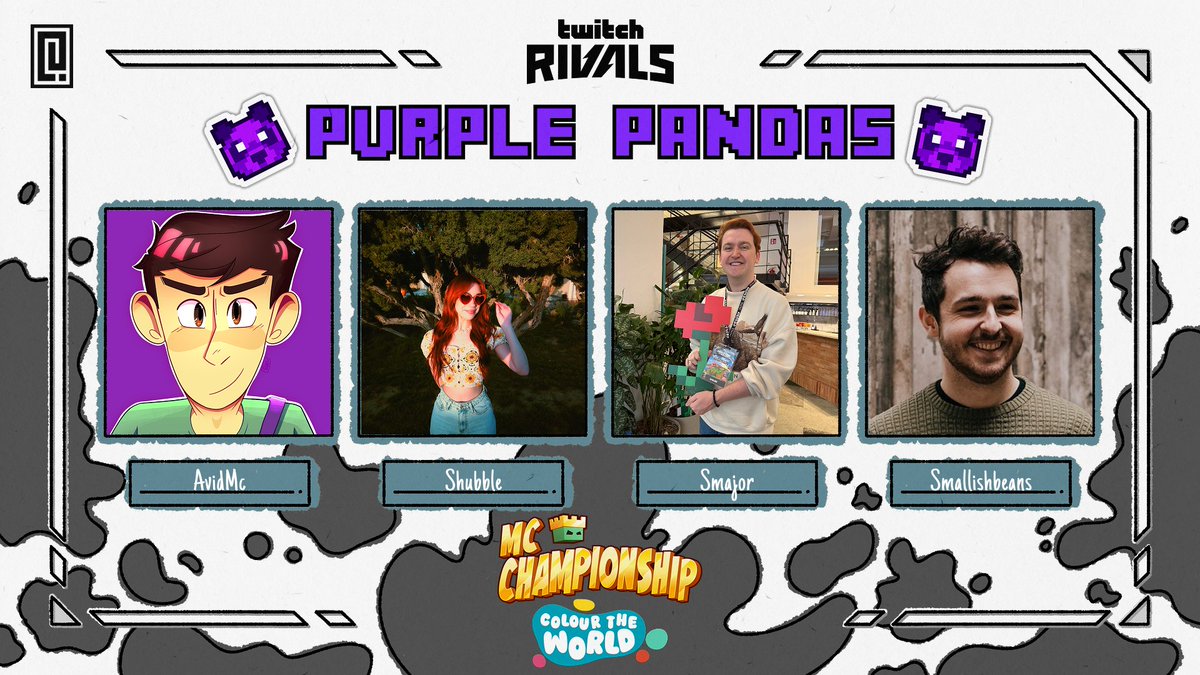 MC Championship (@mcchampionship_) on Twitter photo 👑 Announcing team Purple Pandas 👑
<a href="/Avid_Yt/">AvidMc</a> <a href="/shelbygraces/">shubble ⭐️🌙</a> <a href="/Smajor1995/">Scott Smajor 👑</a> <a href="/Smallishbeans/">Smallishbeans</a>
Watch them in MCC on Sunday 1st June at 1:30pm BST! 👑 Announcing team Purple Pandas 👑
<a href="/Avid_Yt/">AvidMc</a> <a href="/shelbygraces/">shubble ⭐️🌙</a> <a href="/Smajor1995/">Scott Smajor 👑</a> <a href="/Smallishbeans/">Smallishbeans</a>
Watch them in MCC on Sunday 1st June at 1:30pm BST!