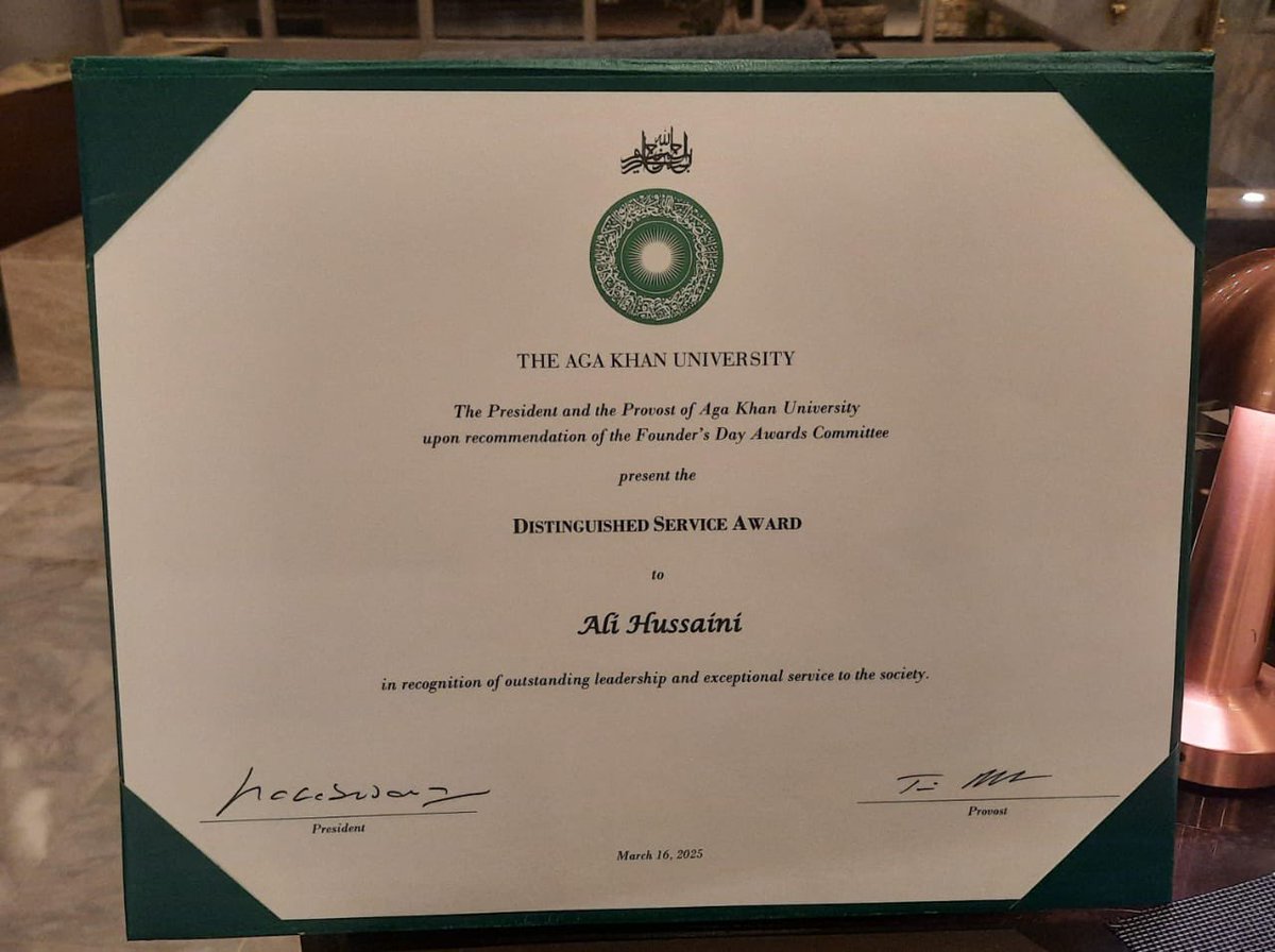AKU Community Health Sciences (@aku_chs) on Twitter photo Every year at the Founder's Day, <a href="/AKUGlobal/">Aga Khan University</a> recognizes the efforts of remarkable individuals that help shape the future the communities we serve. This year, <a href="/AKU_CHS/">AKU Community Health Sciences</a> is proud to celebrate <a href="/TheHussainiAli/">Ali Hussaini</a> , our Senior Manager, who was awarded the Distinguished Service Award 👏 Every year at the Founder's Day, <a href="/AKUGlobal/">Aga Khan University</a> recognizes the efforts of remarkable individuals that help shape the future the communities we serve. This year, <a href="/AKU_CHS/">AKU Community Health Sciences</a> is proud to celebrate <a href="/TheHussainiAli/">Ali Hussaini</a> , our Senior Manager, who was awarded the Distinguished Service Award 👏