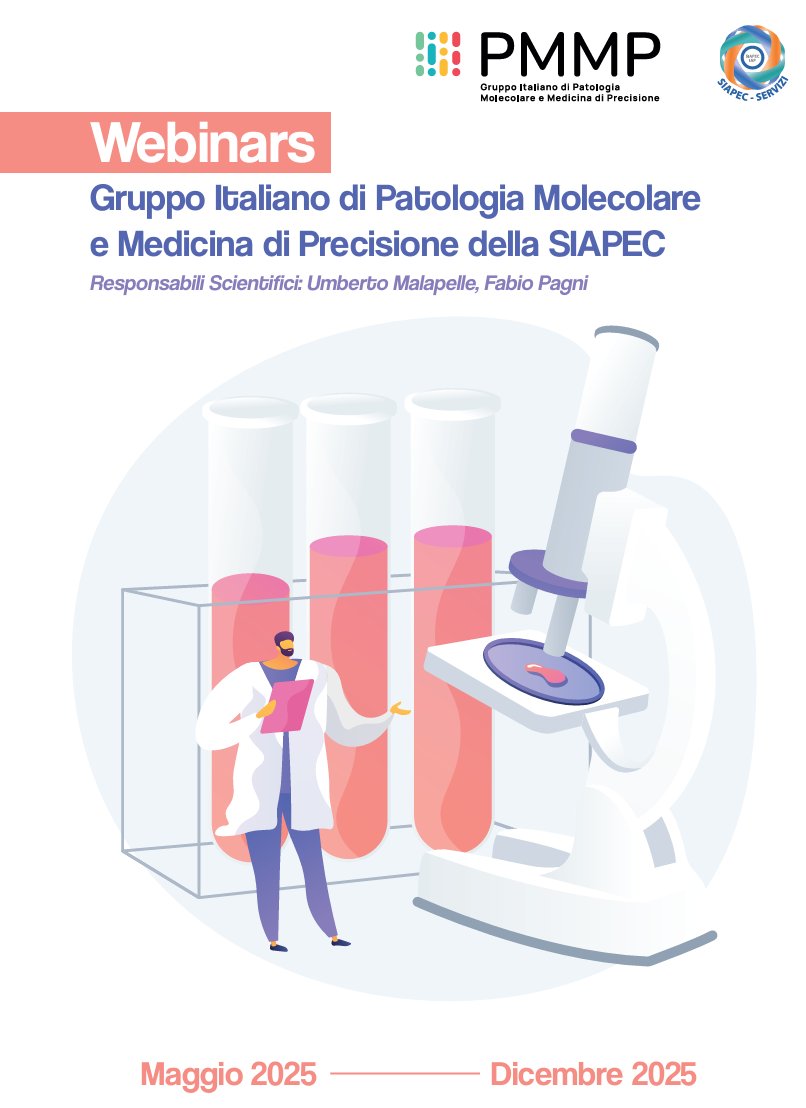 Patologia Molecolare e Medicina di Precisione (@pmmpitalia) on Twitter photo 📍Con: Malapelle, Pagni, Buglioni, Marchetti, Troncone
🖥️ Evento online
📅 Programma completo: educational.siapecservizi.it/images/congres…
#PatologiaMolecolare #Oncologia #AnatomiaPatologica #WebinarMedico #DigitalPathology <a href="/SIAPeC_IAP/">SIAPeC-IAP Comunicazione</a>
2/2 📍Con: Malapelle, Pagni, Buglioni, Marchetti, Troncone
🖥️ Evento online
📅 Programma completo: educational.siapecservizi.it/images/congres…
#PatologiaMolecolare #Oncologia #AnatomiaPatologica #WebinarMedico #DigitalPathology <a href="/SIAPeC_IAP/">SIAPeC-IAP Comunicazione</a>
2/2