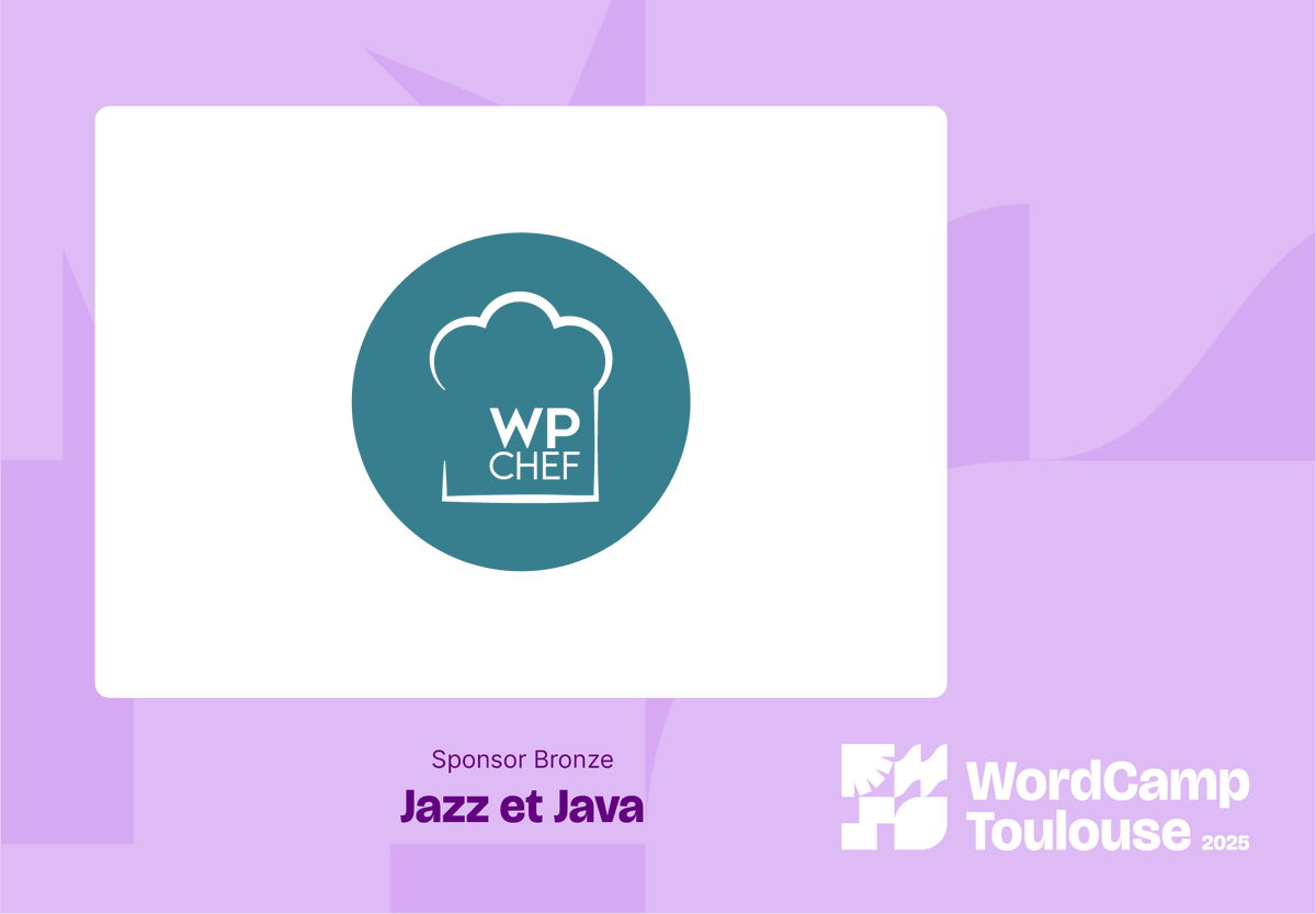 WCToulouse's tweet photo. Merci à notre sponsor Jazz et Java (Bronze) @WPChef_ !

Merci pour votre soutien au WordCamp Toulouse !    

📍 RDV le 23 mai  

👉Plus d'info : https://t.co/R4YKgJrPTl

#WCToulouse #WordPress #WordCamp #WPFR #WP https://t.co/N2jVbpv6L1