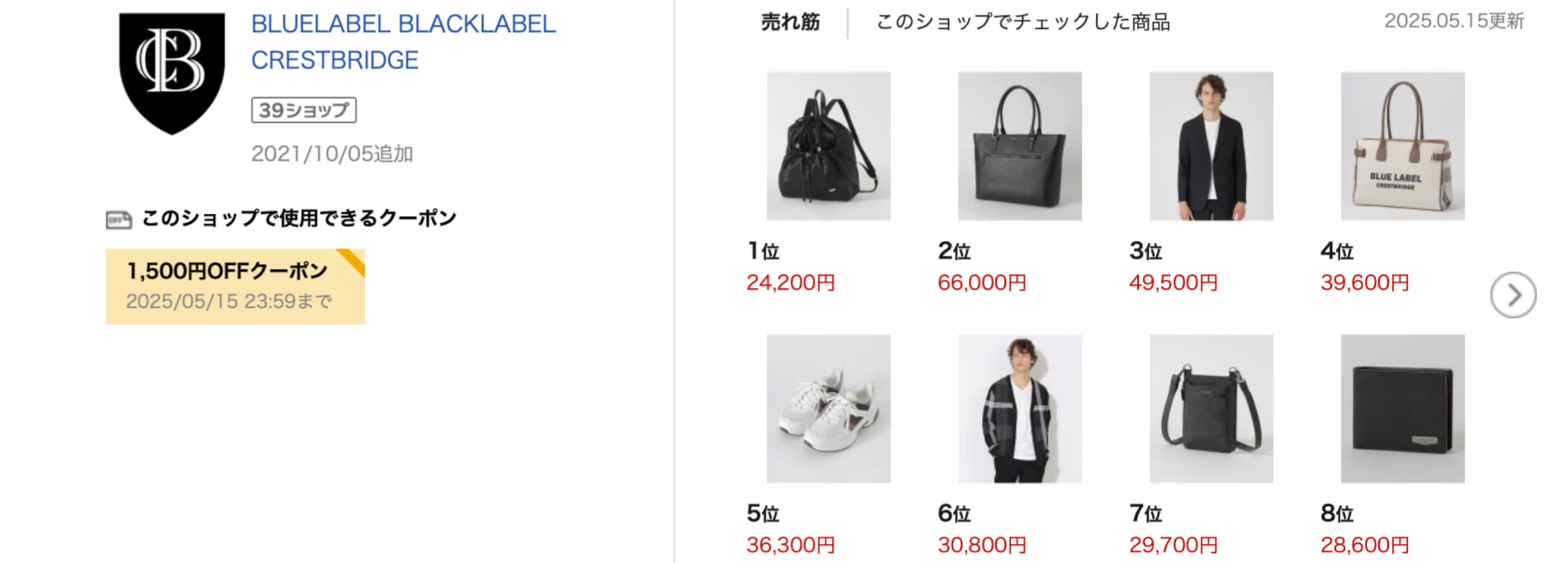 BLUE LABEL CRESTBRIDGE(ブルーレーベル・クレストブリッジ) の