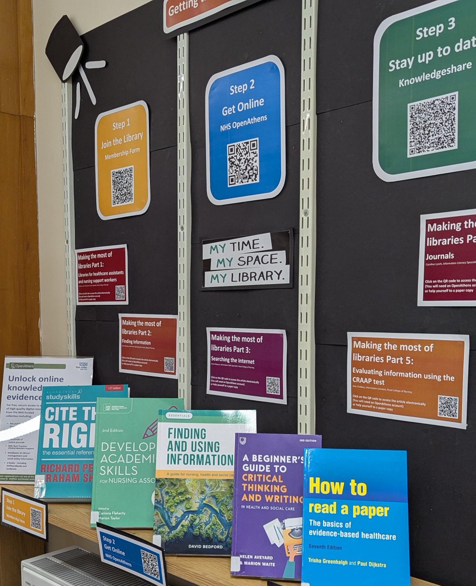 NHS Knowledge &amp; Library Services are here to support all NHS Staff and students with work, development and study. As part of #learningatworkweek we are show casing the books available to support your academic study. Why not pop into the library to find out more.