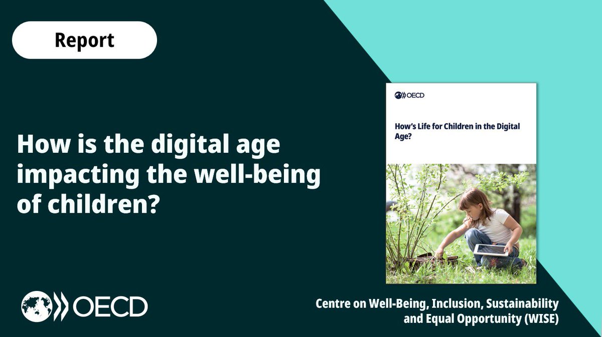Children’s #WellBeing depends on their ability to dev. a healthy relationship with digital media.

Our 🆕 report on children’s digital wellbeing explores opportunities/risks of children’s digital engagement &amp; strategies to protect/support them online.

🔗 oe.cd/628