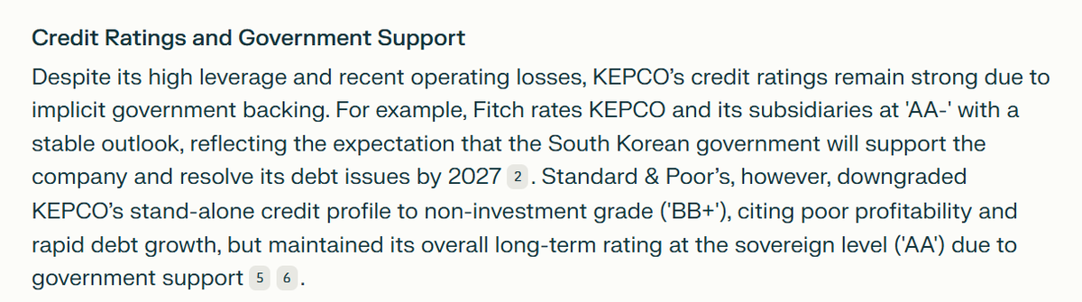 TomKopen3's tweet image. KEPCO má 3x vetší dluh než vlastní kapitál a k tomu slušný rating.
Rating stojí na tom, že se počítá s tím, že stát firmě v případě potřeby pomůže.

Twitterový právníci, dá se tohle vyložit jako veřejná podpora, která mohla ovlivnit cenovou nabídku?
#Dukovany #transformator