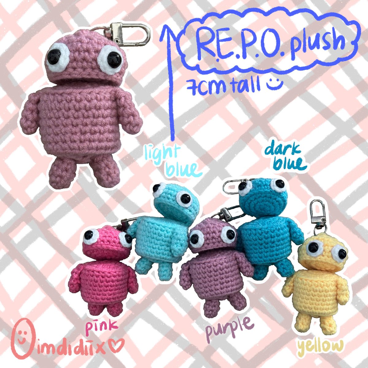 hello!! im selling these repo crochet plush keychain and only made 5 so if you want, get it quick!!! if there's demand I would make more in other colours too 🥹 carousell.app.link/dPNJozm1nTb