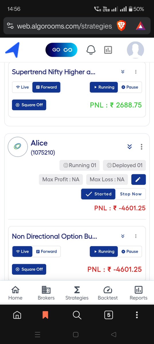 4th consecutive day of SL in Nifty hybrid 
Quantity size: 1 lot each
Link to Nifty Hybrid strategy: youtu.be/ELmqM-mGKlo?si…
Nifty Supertrend: Still under forward testing. 
P.S. No collab with Algorooms, just transparent display of performance.
#Nifty50 #algotrading #Optionselling
