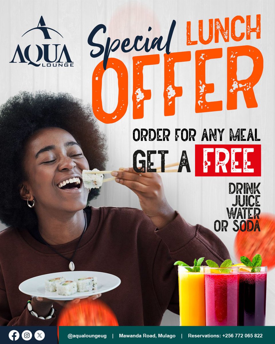 Enjoy a FREE drink with every meal—your choice of soda, water, or fresh juice! Stop by between 12 PM and 5 PM to take advantage of this delicious lunch deal, available with any meal on our menu. Don’t miss out!