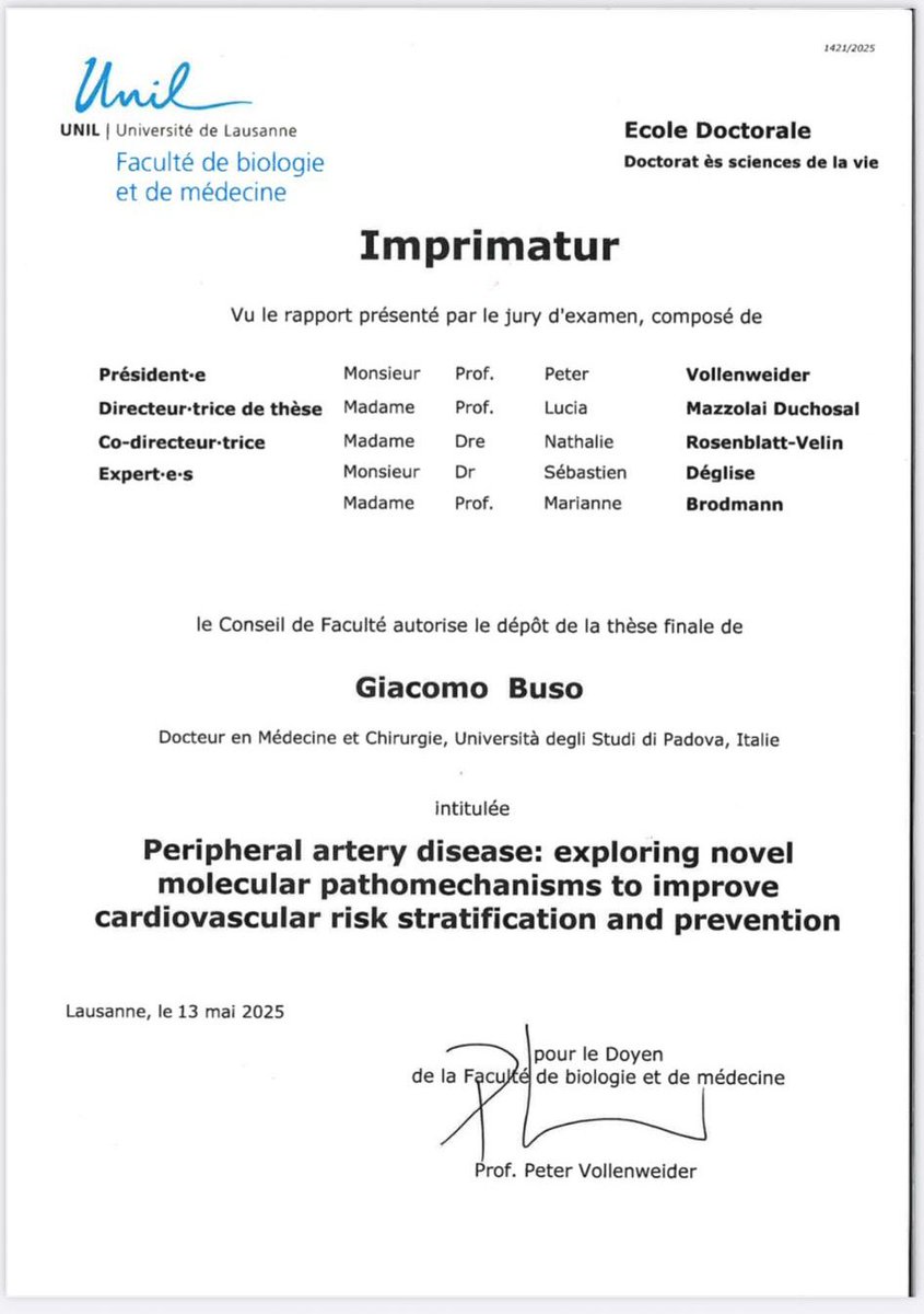 Giacomo Buso (@giacomobuso) on Twitter photo 🎓 Happy to share that I’ve successfully passed my #PhD defense at <a href="/unil/">Université de Lausanne</a>! Truly grateful to <a href="/LuciaMazzolai/">Lucia Mazzolai</a> & amazing jury for their support. Special thanks also to my family and friends, especially <a href="/BecchettiChiara/">Chiara Becchetti</a> & little Nina 💛 Looking forward to the next chapter! 🌟 🎓 Happy to share that I’ve successfully passed my #PhD defense at <a href="/unil/">Université de Lausanne</a>! Truly grateful to <a href="/LuciaMazzolai/">Lucia Mazzolai</a> & amazing jury for their support. Special thanks also to my family and friends, especially <a href="/BecchettiChiara/">Chiara Becchetti</a> & little Nina 💛 Looking forward to the next chapter! 🌟