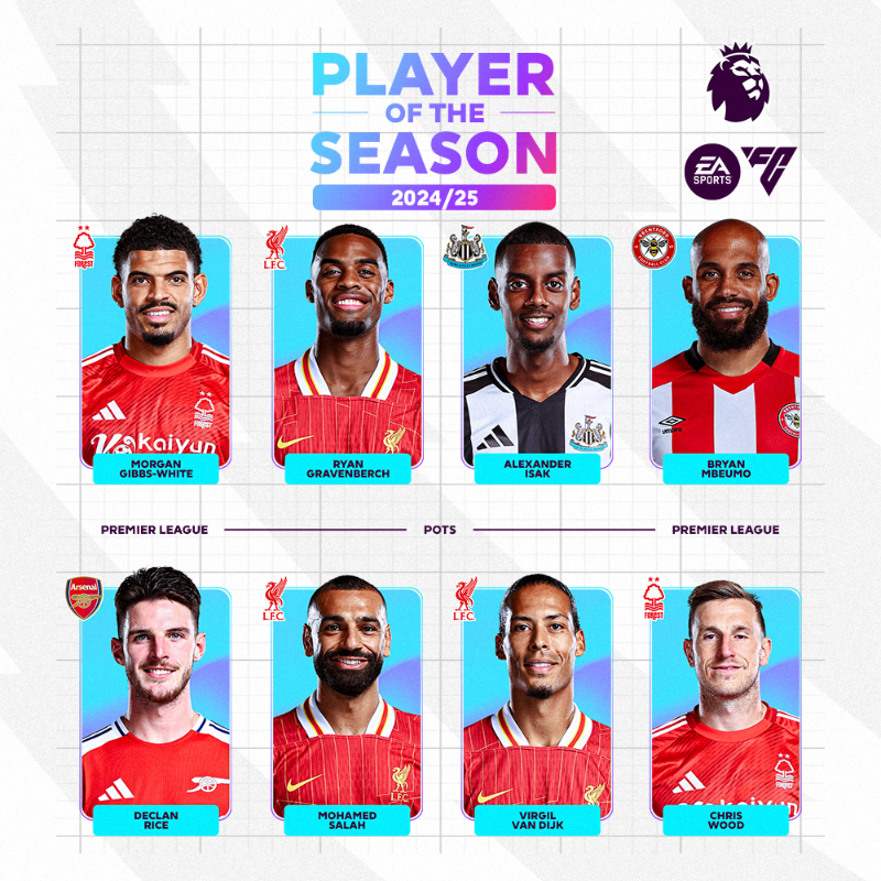 premierleague's tweet photo. It’s time to vote for your @EASPORTSFC Player of the Season 🗳️