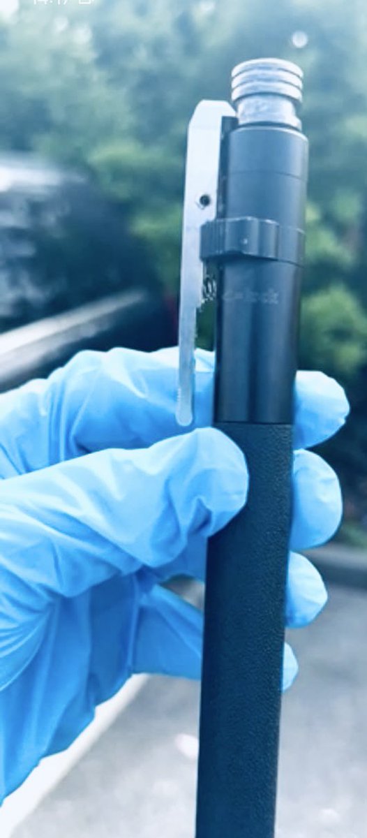 While on patrol #HarlesdenKGSNT stopped and #searched a male outside Tesco #Harlesden. During the search a telescopic #baton was found. Male was arrested for possession of an offensive #weapon. #OpSceptre