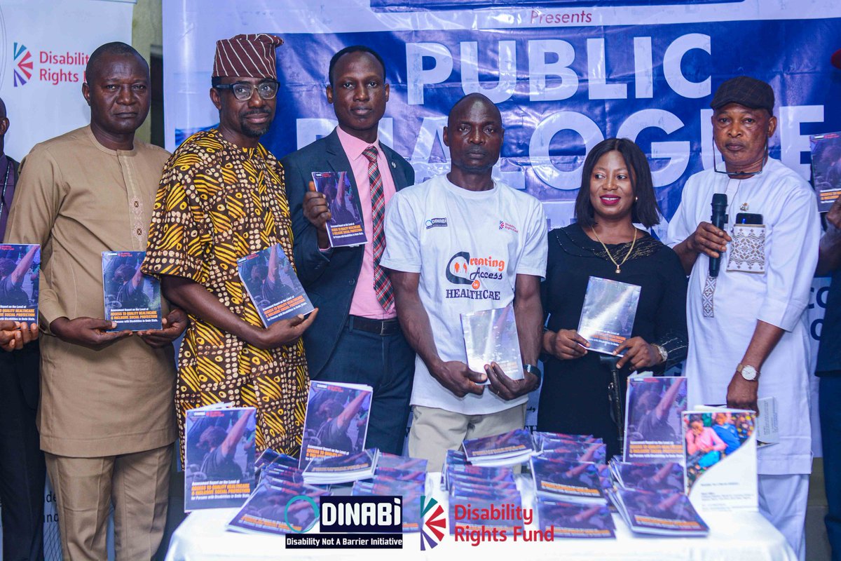 DinabiNig's tweet image. Chairperson for the Ondo State Agency for the Welfare of Persons with Disabilities, Hon. Princess Folashade Arise delivering her goodwill message during the One-Day Public Dialogue meeting on access to quality healthcare services and Inclusive Social Protection in Ondo state