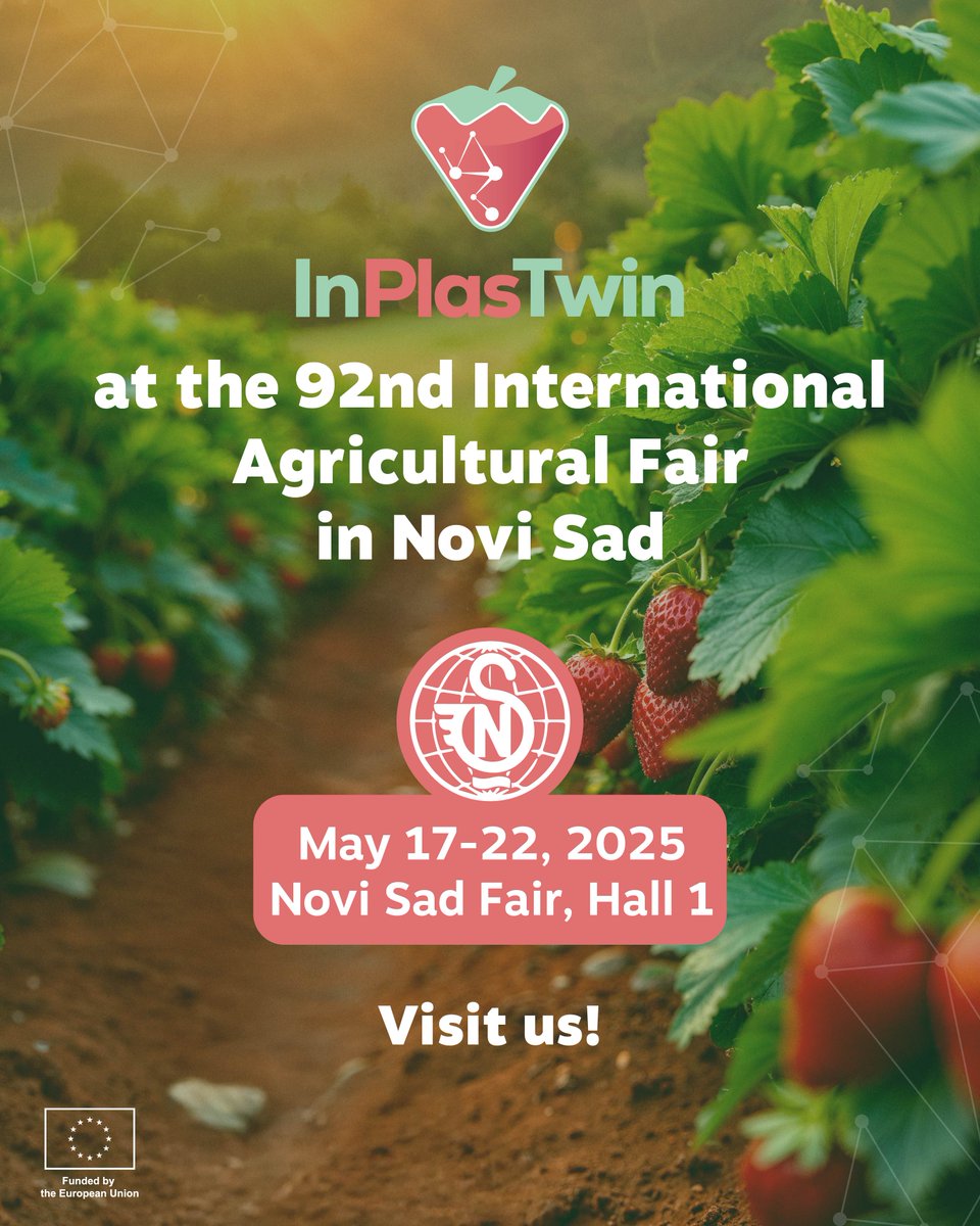 InPlasTwin (@inplastwin) on Twitter photo InPlasTwin is thrilled to participate for the first time in one of most significant agricultural events: the International Agricultural Fair in Novi Sad! 🌱
Come visit us <a href="/FoodscaleHub/">Foodscale Hub</a> stand and explore the innovations in agri-food sector! 🌍💡
#HorizonEurope #ResearchImpactEU InPlasTwin is thrilled to participate for the first time in one of most significant agricultural events: the International Agricultural Fair in Novi Sad! 🌱
Come visit us <a href="/FoodscaleHub/">Foodscale Hub</a> stand and explore the innovations in agri-food sector! 🌍💡
#HorizonEurope #ResearchImpactEU