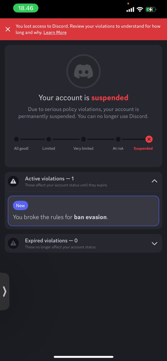 kerenn , akun baru pun di ban padahal gak ngapa2in 😑