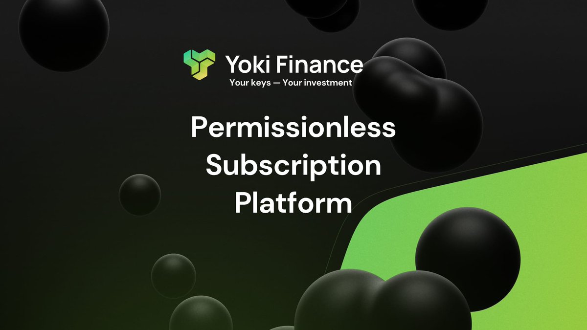 Yoki Finance, Web3 subscription payments (@yokifinance) on Twitter photo 🌟What’s next for Yoki?
A permissionless subscription platform for SaaS, creators & communities.
Launch branded pages, set pricing, all powered by immutable smart contracts.
Make Web3 the payment layer of the creator economy.
@🫵Tag companies and creators who’ll love it! 🌟What’s next for Yoki?
A permissionless subscription platform for SaaS, creators & communities.
Launch branded pages, set pricing, all powered by immutable smart contracts.
Make Web3 the payment layer of the creator economy.
@🫵Tag companies and creators who’ll love it!