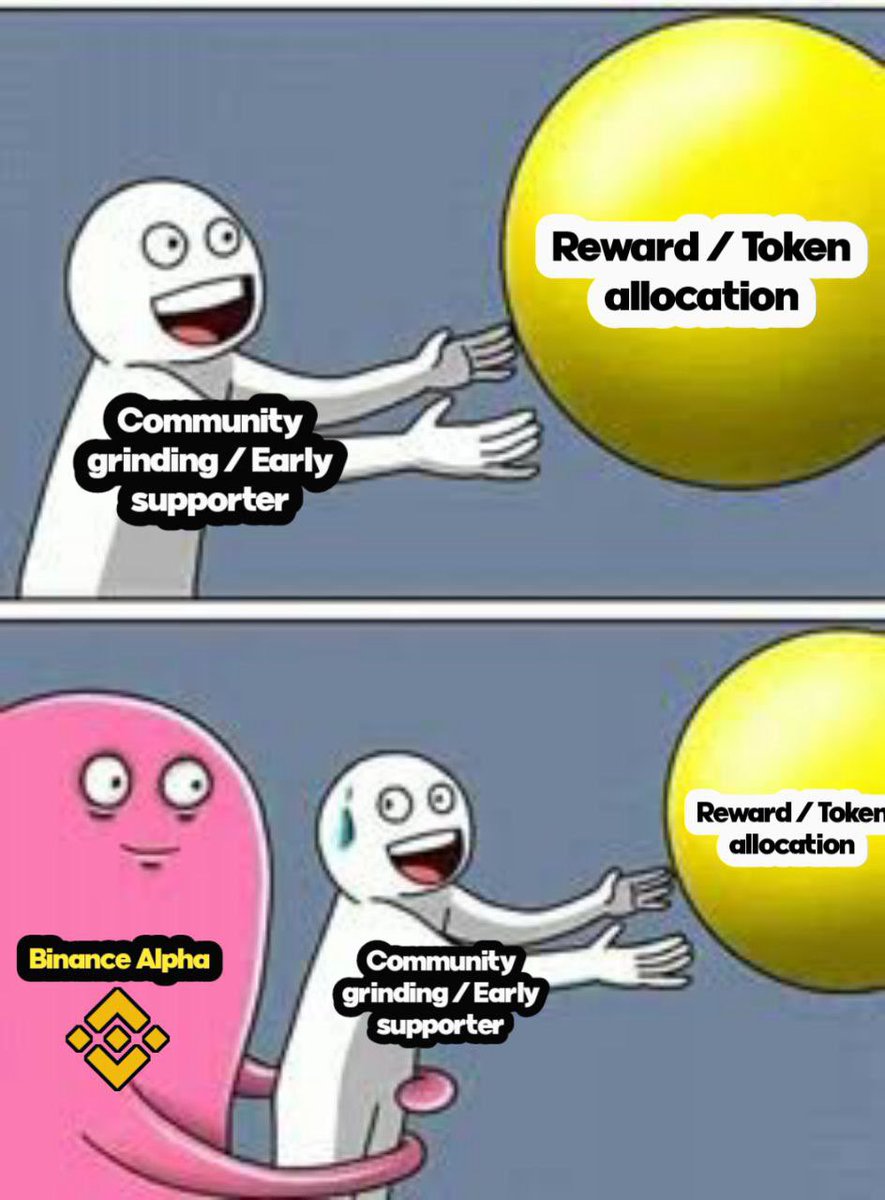 Grind testnet for months. 
Yapping on X 
Give feedback. Squash bugs. 
Wait for that sweet airdrop...  

Binance alpha : excuse me mf

#StopBinanceAlpha