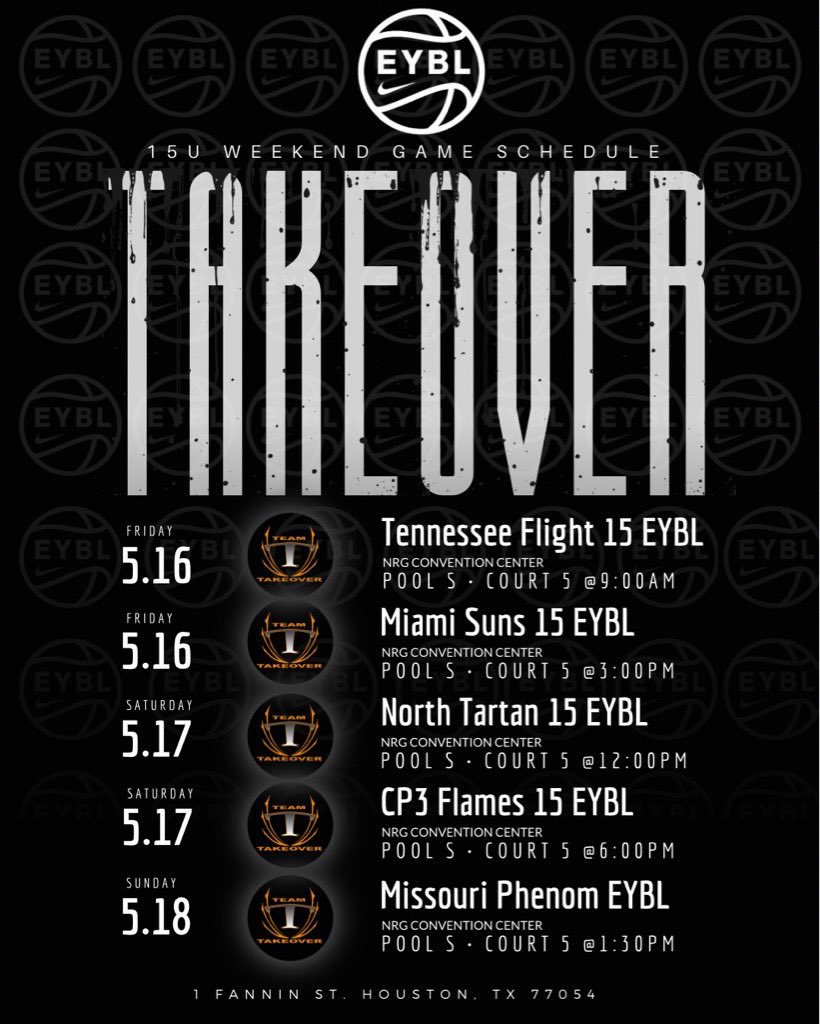 EYBL Session 2 Schedule