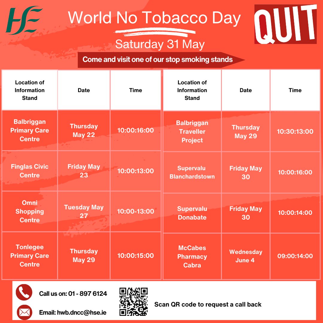 HSEDubNorthEast (@hsedubnortheast) on Twitter photo Meet our stop smoking team! Whether you need advice, motivation, or a plan to quit, we're here to help. Visit one of our stop smoking stands & take the first step toward a healthier, smoke-free life! bit.ly/DNCCstopsmokin… #worldnotobaccoday <a href="/HSEQuitTeam/">HSE QUIT Team</a> Meet our stop smoking team! Whether you need advice, motivation, or a plan to quit, we're here to help. Visit one of our stop smoking stands & take the first step toward a healthier, smoke-free life! bit.ly/DNCCstopsmokin… #worldnotobaccoday <a href="/HSEQuitTeam/">HSE QUIT Team</a>