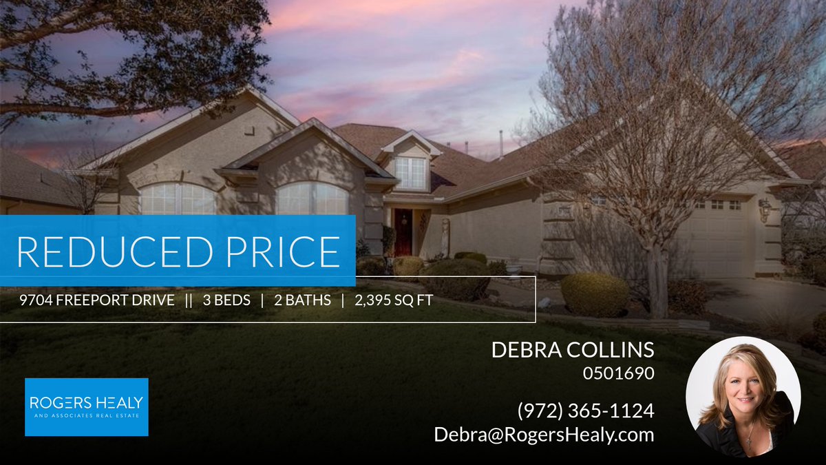 ddcollins's tweet image. 📍 Reduced Price 📍 This recently reduced home at 9704 Freeport Drive in Denton won't last long, so, don't wait to set up a showing! Reach out here or at (972) 365-1124 for more information!

Debra Collins
Real Estate Agent homeforsale.at/9704_FREEPORT_…