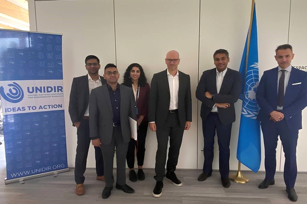 United Nations Institute for Disarmament Research (@unidir) on Twitter photo UNIDIR Director Robin Geiss had the pleasure of meeting Dr Rudra Chaudhuri and his team from <a href="/CarnegieIndia/">Carnegie India</a> 🇮🇳 to discuss synergies between the two organisations and potential future cooperation.
UNIDIR is committed to strengthening its network of key partners around the world🌏 UNIDIR Director Robin Geiss had the pleasure of meeting Dr Rudra Chaudhuri and his team from <a href="/CarnegieIndia/">Carnegie India</a> 🇮🇳 to discuss synergies between the two organisations and potential future cooperation.
UNIDIR is committed to strengthening its network of key partners around the world🌏