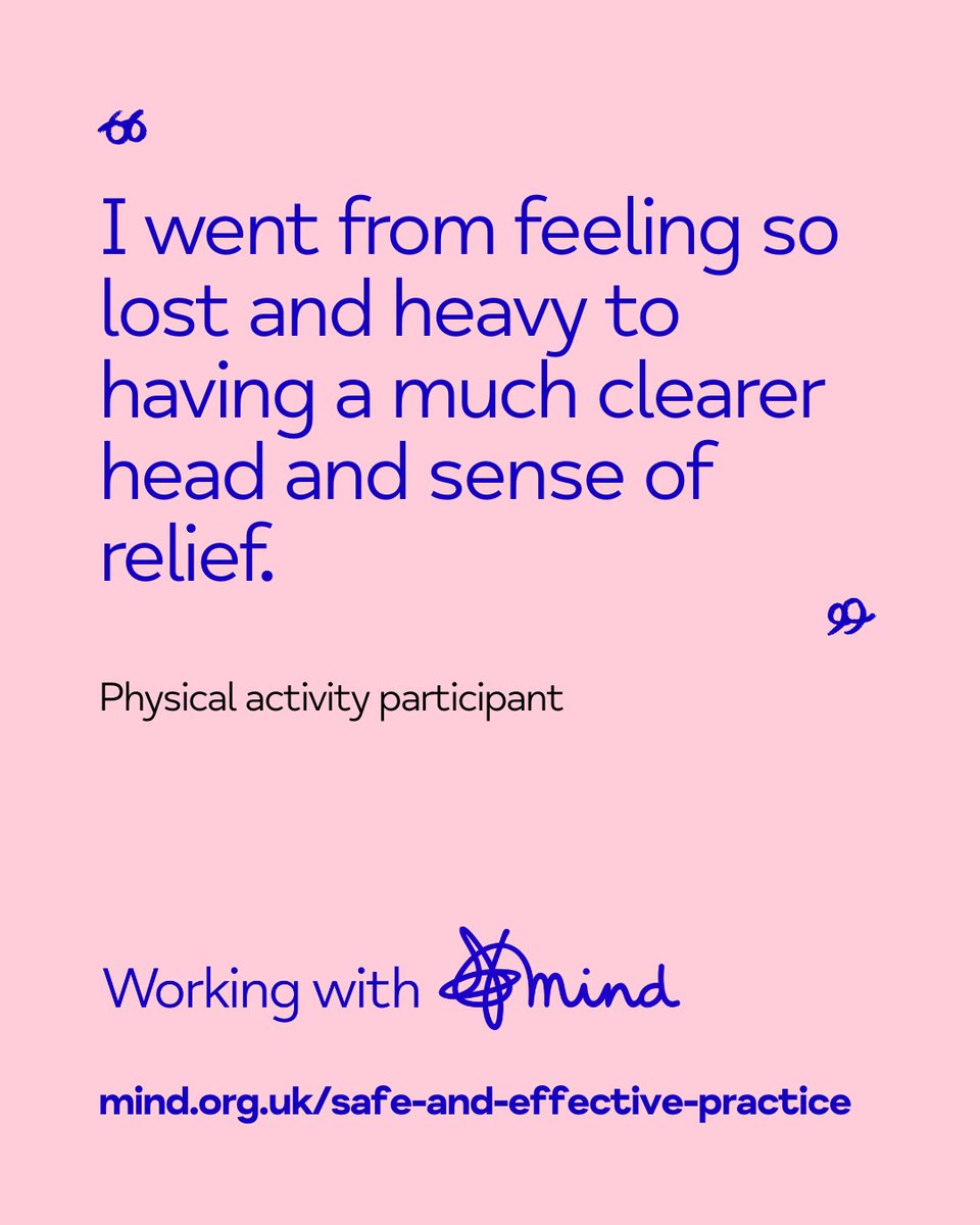 Movement matters for mental health. That's why <a href="/MindCharity/">Mind</a> is launching guidance to help make physical activity for mental health safe and effective.

Read the guidance today: mind.org.uk/safe-and-effec…

#MentalHealthAwarenessWeek