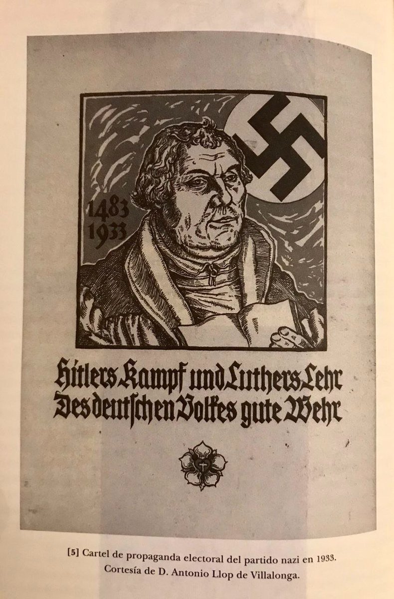 Cartel de propaganda electoral del Partido Nazi en favor de Adolf Hitler, de 1933, con la imagen de Martin Lutero.

Sin duda, Martín Lutero fue el padre de todo aquello...