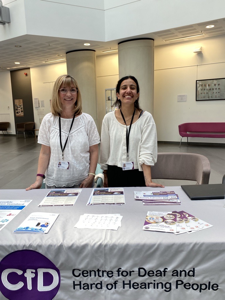 North Bristol NHS Trust (@northbristolnhs) on Twitter photo Pop over to the Brunel Atrium (by the piano), <a href="/CfDHoH/">Centre 4 Deaf People</a> team is there until 3pm today. ❤️
They’re offering advice and support to help reduce isolation and barriers for those who are Deaf or Hard of Hearing. Pop over to the Brunel Atrium (by the piano), <a href="/CfDHoH/">Centre 4 Deaf People</a> team is there until 3pm today. ❤️
They’re offering advice and support to help reduce isolation and barriers for those who are Deaf or Hard of Hearing.