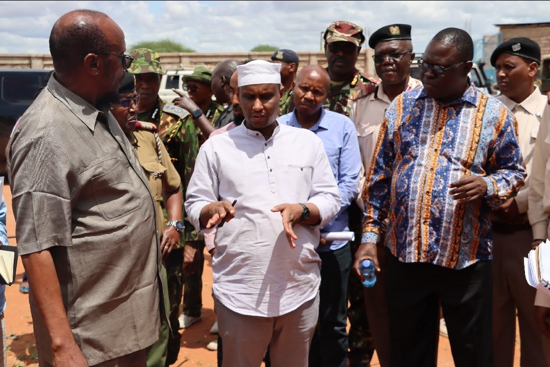 NGCSKE's tweet photo. Principal Secretary @NGCSKE  Hon. Ahmed A. Ibrahim inspects Wajir County Aggregation and Industrial Park (CAIP) during the verification and validation exercise in Wajir County. The PS was accompanied by a Multi Agency team from Office of the Prime Cabinet Secretary/2 https://t.co/DA6zVuceN9