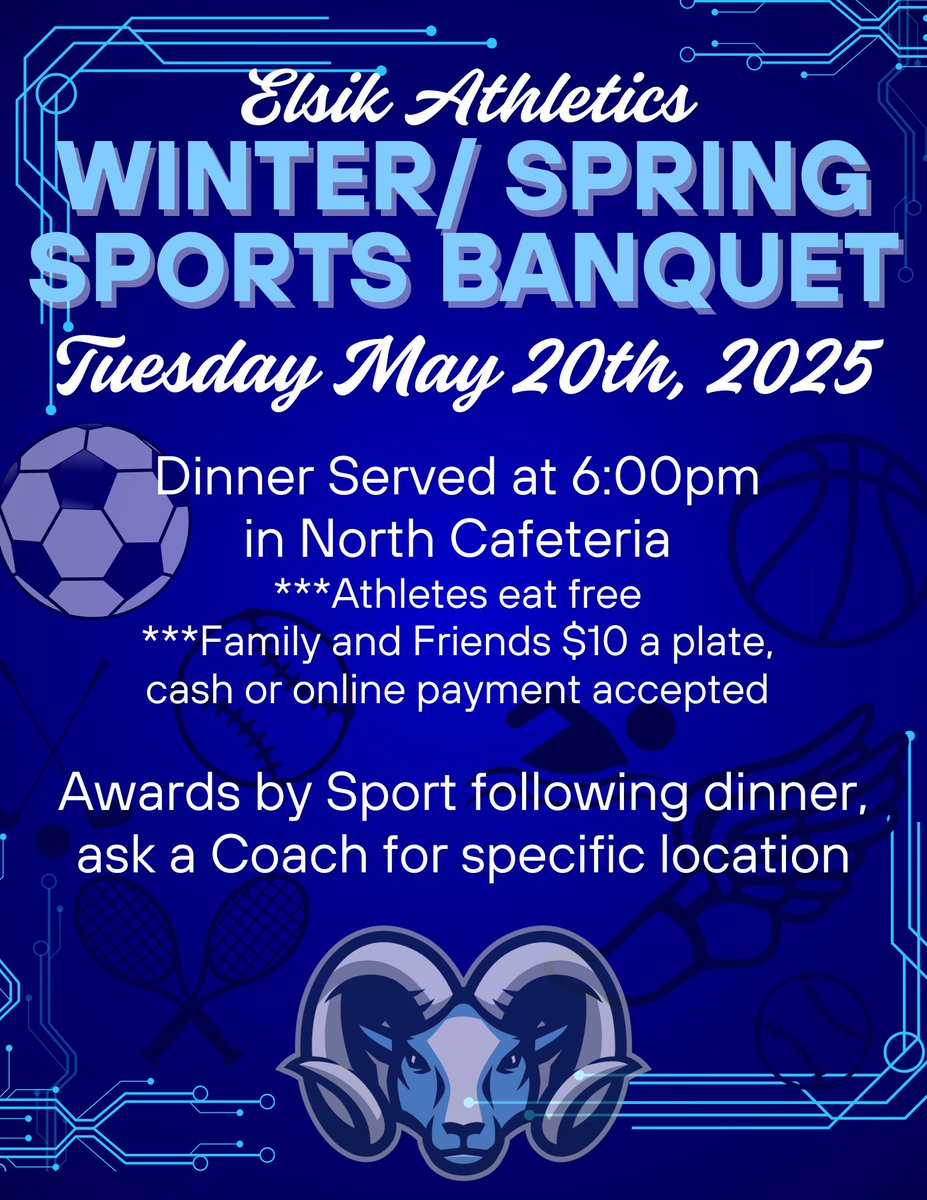 Alief Elsik Basketball (@elsikramshoops) on Twitter photo π Elsik Mighty RamsΒ β itβs time to celebrate the grind, the growth, and the greatness! ππ₯
π
May 20thΒ | π½οΈ Dinner @ 6PMΒ | π North Cafeteria
Athletes eat FREE. Family & friends: $10/plate.
π Awards to follow β letβs show out and honor the squad!
#CultureMatters #PlayTogether π Elsik Mighty RamsΒ β itβs time to celebrate the grind, the growth, and the greatness! ππ₯
π
May 20thΒ | π½οΈ Dinner @ 6PMΒ | π North Cafeteria
Athletes eat FREE. Family & friends: $10/plate.
π Awards to follow β letβs show out and honor the squad!
#CultureMatters #PlayTogether